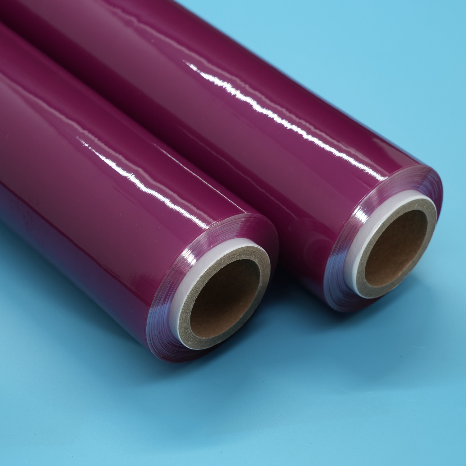 Màu tím Mềm chống sương mù PVC Thực phẩm căng màng bám màng Jumbo cuộn cho bao bì thực phẩm