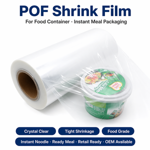 Màng co nhiệt Polyolefin gấp trung tâm cho bao bì thực phẩm Màng bọc co POF trong suốt cao