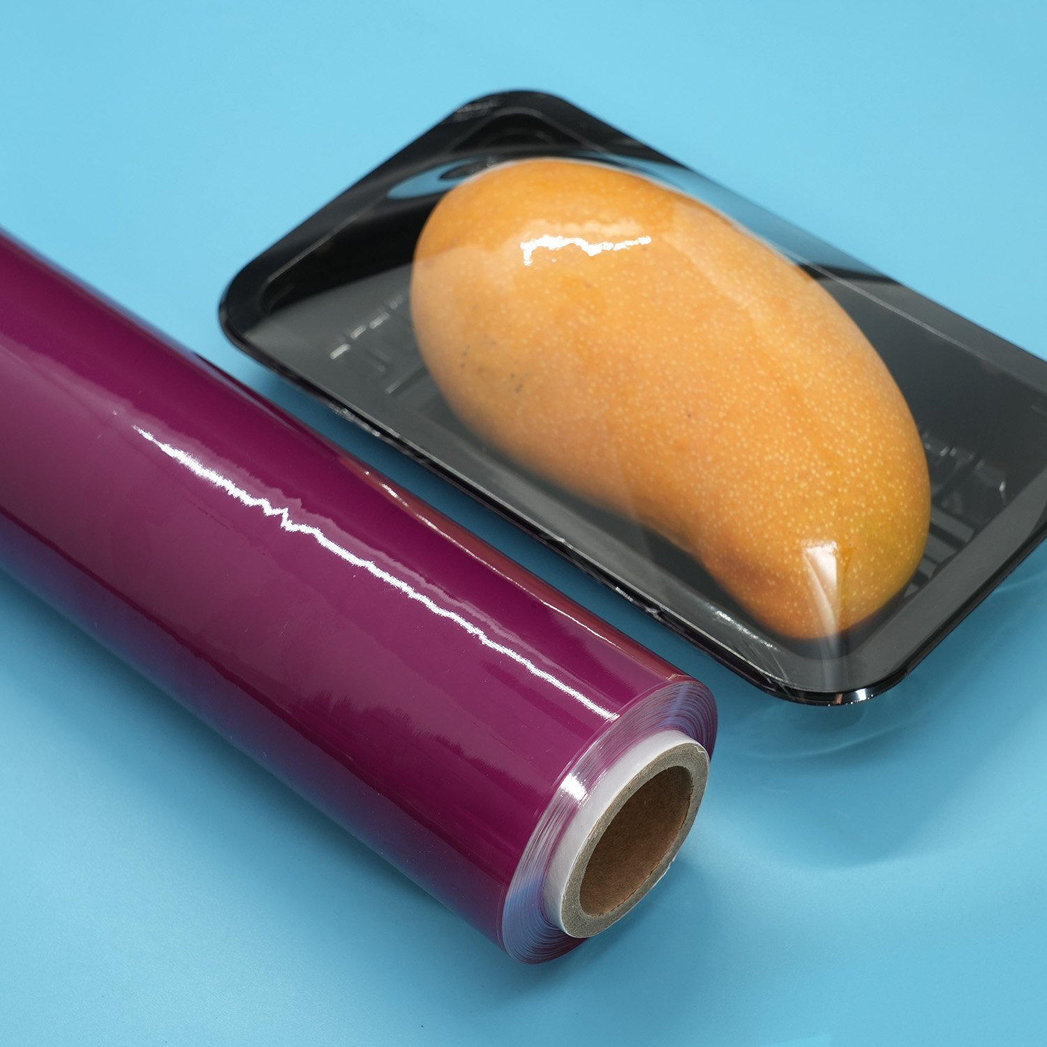 Màu tím Mềm chống sương mù PVC Thực phẩm căng màng bám màng Jumbo cuộn cho bao bì thực phẩm