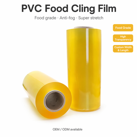 Cuộn màng co giãn PVC cấp thực phẩm | Bọc nhựa bọc thực phẩm tùy chỉnh cho bao bì phục vụ siêu thị